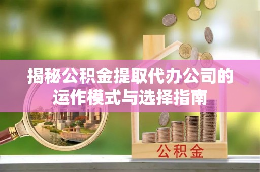 大甲揭秘公积金提取代办公司的运作模式与选择指南
