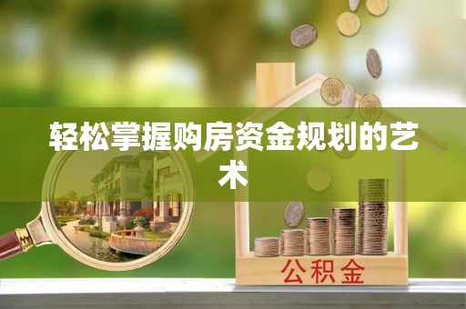 大甲轻松掌握购房资金规划的艺术