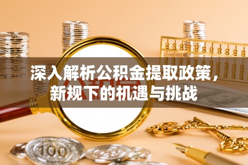 大甲深入解析公积金提取政策，新规下的机遇与挑战