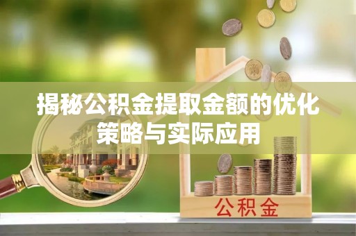 大甲揭秘公积金提取金额的优化策略与实际应用