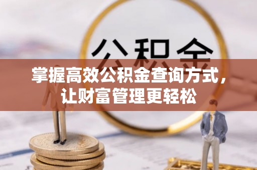 大甲掌握高效公积金查询方式，让财富管理更轻松