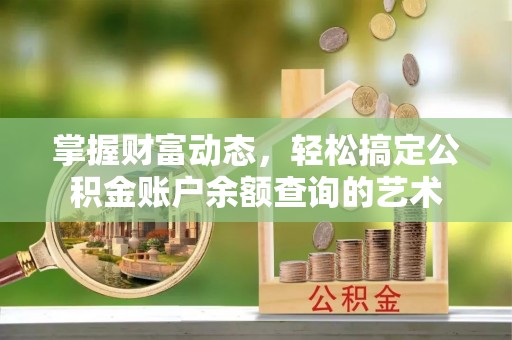 大甲掌握财富动态，轻松搞定公积金账户余额查询的艺术
