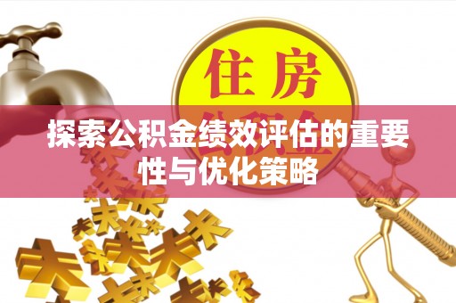 大甲探索公积金绩效评估的重要性与优化策略