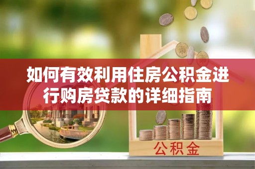 大甲如何有效利用住房公积金进行购房贷款的详细指南