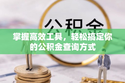 大甲掌握高效工具，轻松搞定你的公积金查询方式