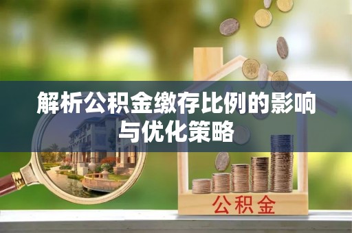 大甲解析公积金缴存比例的影响与优化策略